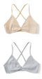 2 PCS Comfort Cotton Bra For Women French Style Bralette Deep V Triangle Cup Bralet Underwear Wireless Lingerie Push Up Bras