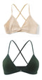 2 PCS Comfort Cotton Bra For Women French Style Bralette Deep V Triangle Cup Bralet Underwear Wireless Lingerie Push Up Bras