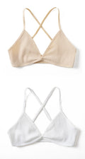 2 PCS Comfort Cotton Bra For Women French Style Bralette Deep V Triangle Cup Bralet Underwear Wireless Lingerie Push Up Bras