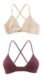 2 PCS Comfort Cotton Bra For Women French Style Bralette Deep V Triangle Cup Bralet Underwear Wireless Lingerie Push Up Bras