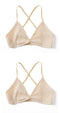 2 PCS Comfort Cotton Bra For Women French Style Bralette Deep V Triangle Cup Bralet Underwear Wireless Lingerie Push Up Bras