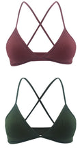 2 PCS Comfort Cotton Bra For Women French Style Bralette Deep V Triangle Cup Bralet Underwear Wireless Lingerie Push Up Bras