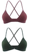 2 PCS Comfort Cotton Bra For Women French Style Bralette Deep V Triangle Cup Bralet Underwear Wireless Lingerie Push Up Bras