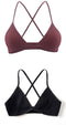 2 PCS Comfort Cotton Bra For Women French Style Bralette Deep V Triangle Cup Bralet Underwear Wireless Lingerie Push Up Bras