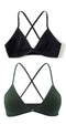 2 PCS Comfort Cotton Bra For Women French Style Bralette Deep V Triangle Cup Bralet Underwear Wireless Lingerie Push Up Bras