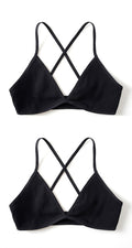 2 PCS Comfort Cotton Bra For Women French Style Bralette Deep V Triangle Cup Bralet Underwear Wireless Lingerie Push Up Bras