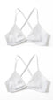 2 PCS Comfort Cotton Bra For Women French Style Bralette Deep V Triangle Cup Bralet Underwear Wireless Lingerie Push Up Bras