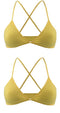 2 PCS Comfort Cotton Bra For Women French Style Bralette Deep V Triangle Cup Bralet Underwear Wireless Lingerie Push Up Bras