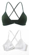 2 PCS Comfort Cotton Bra For Women French Style Bralette Deep V Triangle Cup Bralet Underwear Wireless Lingerie Push Up Bras