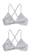 2 PCS Comfort Cotton Bra For Women French Style Bralette Deep V Triangle Cup Bralet Underwear Wireless Lingerie Push Up Bras