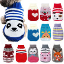 Winter Cartoon Cat Dog Clothes Warm Christmas Sweater For Small Yorkie Pet Clothing Coat Knitting Crochet Cloth XS-3XL
