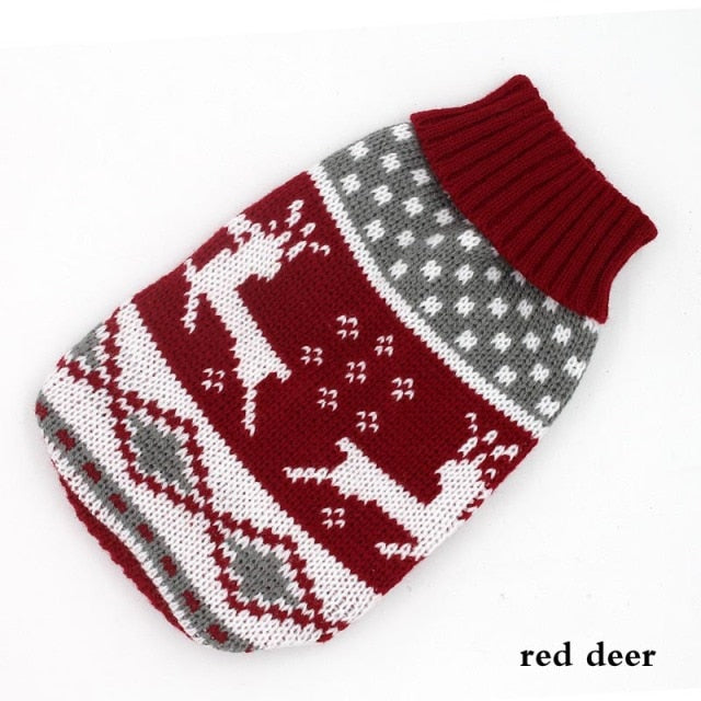 Winter Cartoon Cat Dog Clothes Warm Christmas Sweater For Small Yorkie Pet Clothing Coat Knitting Crochet Cloth XS-3XL