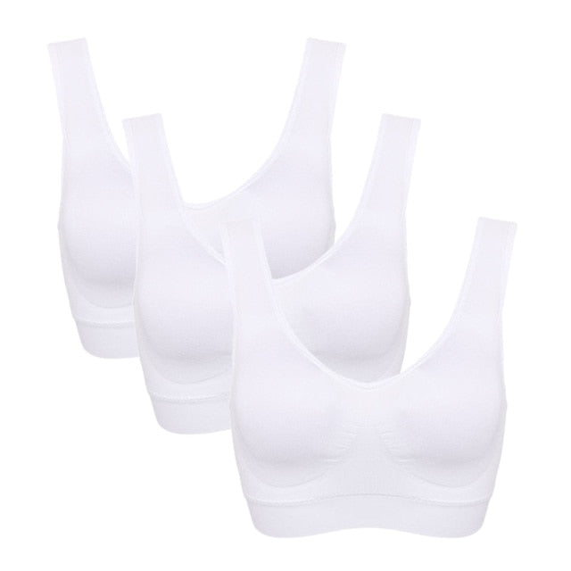 3PCS/lot Seamless Bra With Pads Plus Size Bras For Women Active Bra Wireless Brassiere Push Up Big Size Vest Wireless BH 5XL