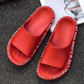 Summer Women Men Slippers Beach Slide Sandals Cute Words Alphabet Non-Slip Soft Sole Couple Ladies Home Outdoor Bathroom Shoes