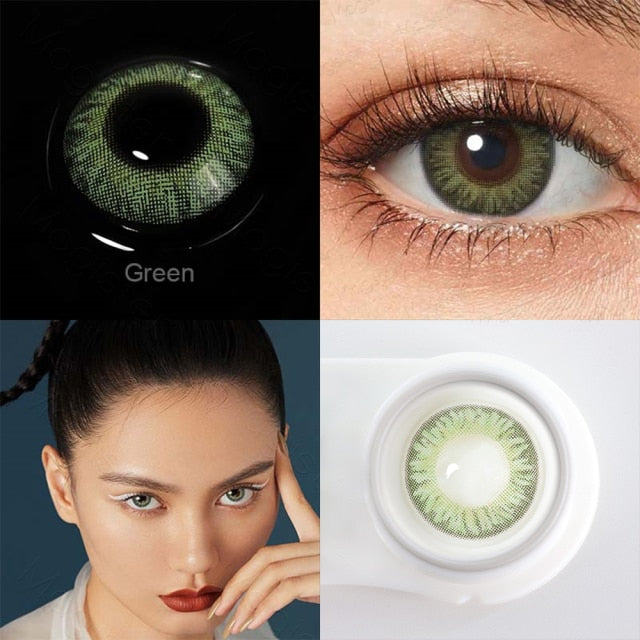 Colored Eye Contacts With Color Contact Lens NEW 3 Tone Colored Contact Lenses For Eyes Natural Beauty 2pcs Yearly Contacts