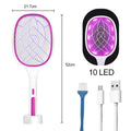 3 IN 1 10/6/4 LED Trap Mosquito Killer Lamp 3000V Electric Bug Zapper USB Rechargeable Summer Fly Swatter Trap Flies Insect