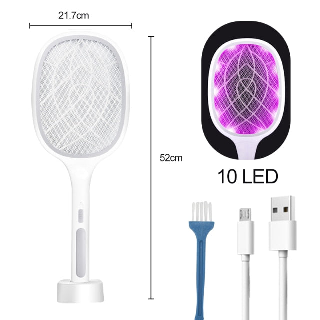 3 IN 1 10/6/4 LED Trap Mosquito Killer Lamp 3000V Electric Bug Zapper USB Rechargeable Summer Fly Swatter Trap Flies Insect