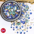 1 Jar Mix Shapes Glitter Diamond Pearls Metal Twisted Bar Beads Frosted Heart Nail Art Rhinestones Gems Decals Manicure DIY Tips