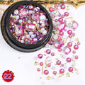 1 Jar Mix Shapes Glitter Diamond Pearls Metal Twisted Bar Beads Frosted Heart Nail Art Rhinestones Gems Decals Manicure DIY Tips