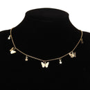 Gold Chain Butterfly Pendant Choker Necklace Women Statement Collares Bohemian Beach Jewelry Gift Collier Cheap