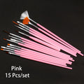 7/15Pcs Plastic Handle Nail Brush Set Design Gel Polish Painting Drawing Acrylic Gel Nail Brushes For Nails Art Manicure Tools