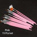 7/15Pcs Plastic Handle Nail Brush Set Design Gel Polish Painting Drawing Acrylic Gel Nail Brushes For Nails Art Manicure Tools