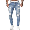 Jeans Men Ripped Skinny Jeans Blue Pencil Pants Motorcycle Party Casual Trousers Street Clothing 2020 Denim Man Clothin