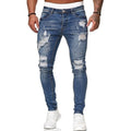 Jeans Men Ripped Skinny Jeans Blue Pencil Pants Motorcycle Party Casual Trousers Street Clothing 2020 Denim Man Clothin