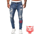 Jeans Men Ripped Skinny Jeans Blue Pencil Pants Motorcycle Party Casual Trousers Street Clothing 2020 Denim Man Clothin