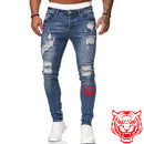 Jeans Men Ripped Skinny Jeans Blue Pencil Pants Motorcycle Party Casual Trousers Street Clothing 2020 Denim Man Clothin