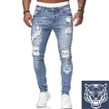Jeans Men Ripped Skinny Jeans Blue Pencil Pants Motorcycle Party Casual Trousers Street Clothing 2020 Denim Man Clothin