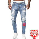 Jeans Men Ripped Skinny Jeans Blue Pencil Pants Motorcycle Party Casual Trousers Street Clothing 2020 Denim Man Clothin