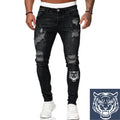 Jeans Men Ripped Skinny Jeans Blue Pencil Pants Motorcycle Party Casual Trousers Street Clothing 2020 Denim Man Clothin