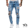 Jeans Men Ripped Skinny Jeans Blue Pencil Pants Motorcycle Party Casual Trousers Street Clothing 2020 Denim Man Clothin