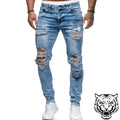 Jeans Men Ripped Skinny Jeans Blue Pencil Pants Motorcycle Party Casual Trousers Street Clothing 2020 Denim Man Clothin
