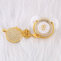 26 Initial Letters Transparent Bling Pacifier With Chain Clip Newborn Kids Baby Orthodontic Dummy Teat Nipple Soother