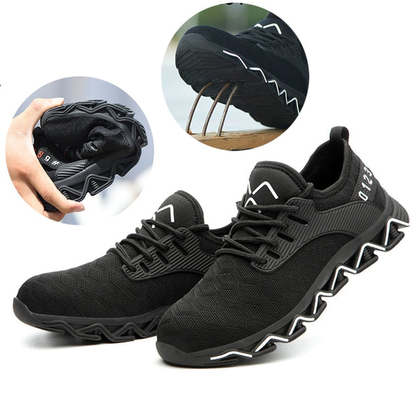 Work Shoes Steel Toe Stab Breathable Light Elastic Proof Construction Safety Shoes Men's Wear-resistant Insulating Shoes