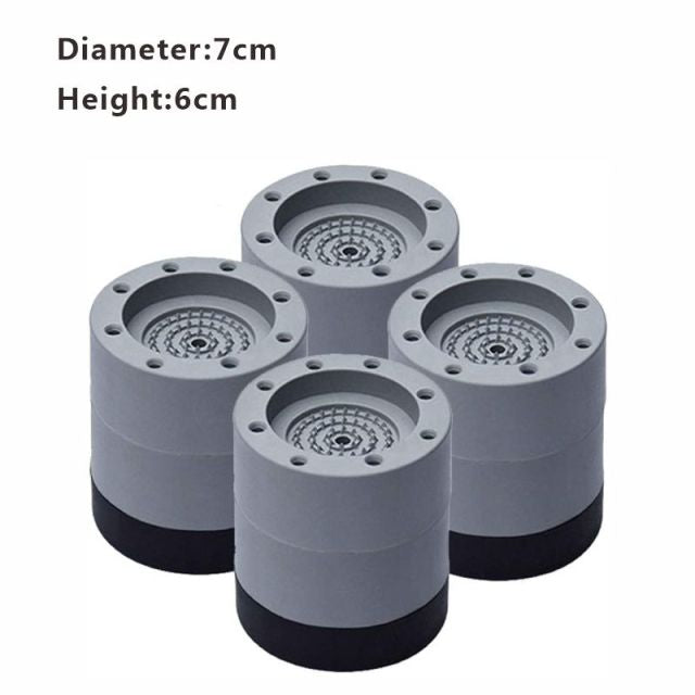 4Pcs Anti Vibration Feet Pads Rubber Legs Slipstop Silent Skid Raiser Mat For Washing Machine Support Dampers Stand Accessories