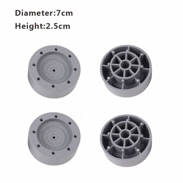 4Pcs Anti Vibration Feet Pads Rubber Legs Slipstop Silent Skid Raiser Mat For Washing Machine Support Dampers Stand Accessories