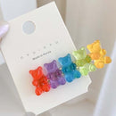 6 Candy Bears Hair Clips Barrettes Colored Bear Hairpin Women Girls Hairgrips Pins Hair Band Acccessories Hair Pins