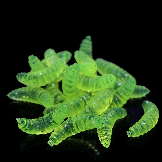 ZURYP Fishing Lure Lifelike Worm Maggot Grub Soft Bait Silicone Artificial Bait Earthworm Baits Smell Shrimp Additive Bass Carp