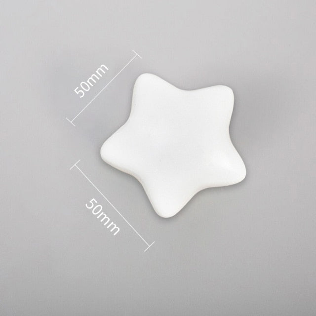 NAIERDI Cartoon Children Room Ceramic Cabinet Knobs Moon Star Wardrobe Handle Garden Door Handle Cabinet Handles for Kids