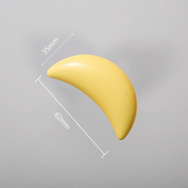 NAIERDI Cartoon Children Room Ceramic Cabinet Knobs Moon Star Wardrobe Handle Garden Door Handle Cabinet Handles for Kids