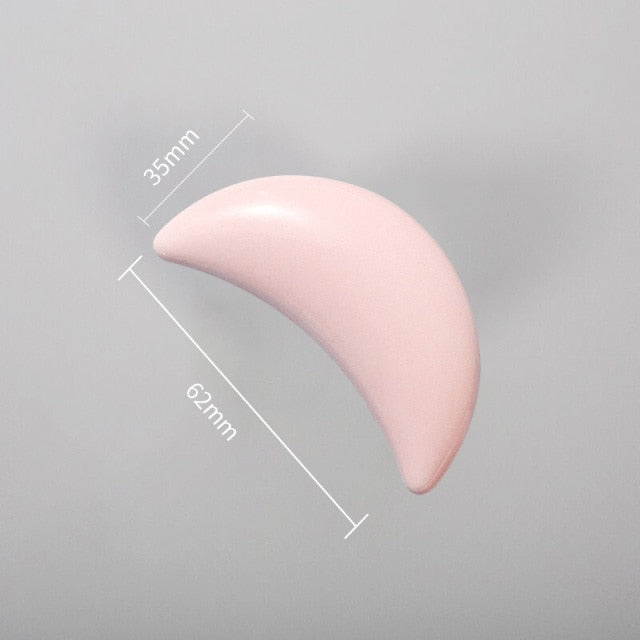 NAIERDI Cartoon Children Room Ceramic Cabinet Knobs Moon Star Wardrobe Handle Garden Door Handle Cabinet Handles for Kids