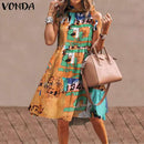 Summer Mini Dress Women Elegant Ruffled Party Dress 2021 VONDA Summer Beach Holiday Sundress Bohemian Vestido  Robe