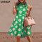 Summer Mini Dress Women Elegant Ruffled Party Dress 2021 VONDA Summer Beach Holiday Sundress Bohemian Vestido  Robe