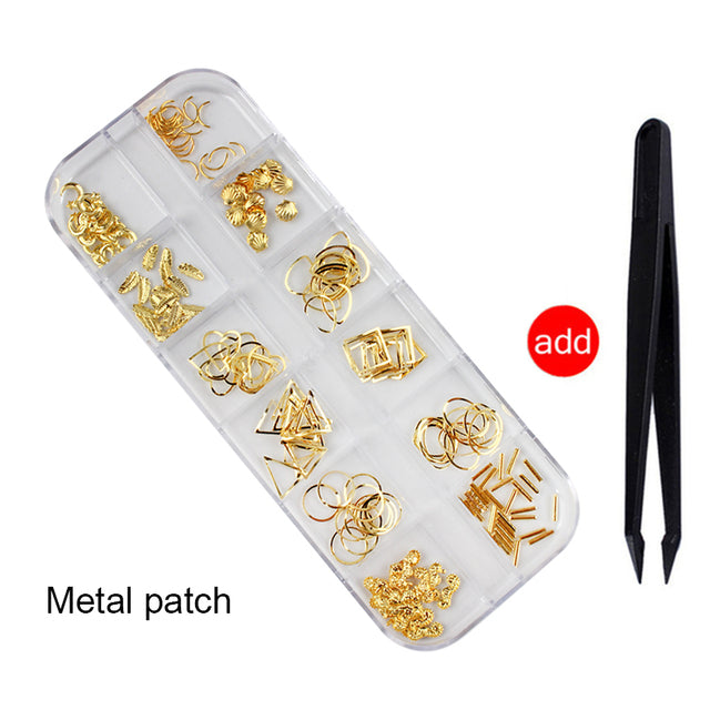 12 grid box 60Pcs 3D Cute Bear/Butterfly Resin Nail Art Decorations Aurora Rhinestone for Nails Glitter DIY Manicure Accessories