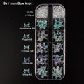 12 grid box 60Pcs 3D Cute Bear/Butterfly Resin Nail Art Decorations Aurora Rhinestone for Nails Glitter DIY Manicure Accessories