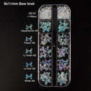 12 grid box 60Pcs 3D Cute Bear/Butterfly Resin Nail Art Decorations Aurora Rhinestone for Nails Glitter DIY Manicure Accessories