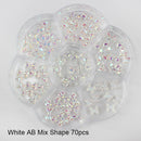 12 grid box 60Pcs 3D Cute Bear/Butterfly Resin Nail Art Decorations Aurora Rhinestone for Nails Glitter DIY Manicure Accessories